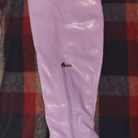 Fashion Nova Lavender Heeled Boots - Picture 5 of 9